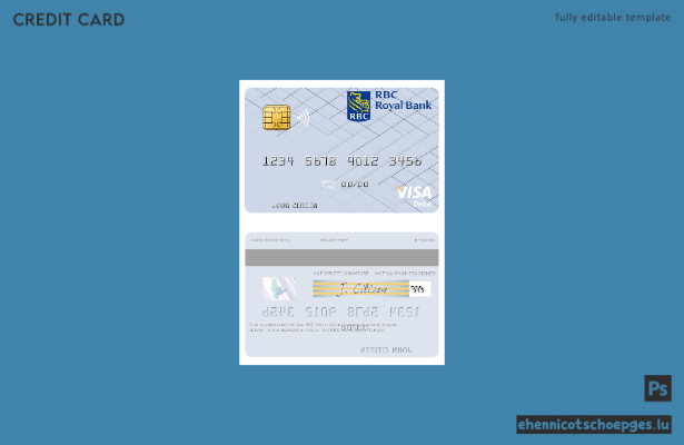 Beispielvorschau der tunesischen RBC Royal Bank Visa-Debitkarte